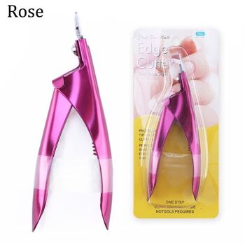 Professional Nail Art Clipper Special type U word False Tips Edge Cutters Manicure Colorful Stainless Steel Nail Art Tools 4