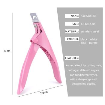Professional Nail Art Clipper Special type U word False Tips Edge Cutters Manicure Colorful Stainless Steel Nail Art Tools 19