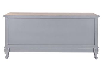 MEUBLE TV PAULOWNIA MDF 120X40X56,5 4 TIROIRS GRIS MB201452 7