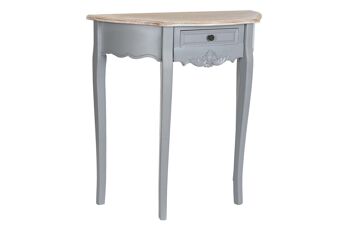 CONSOLE PAULOWNIA MDF 80,5X34X78,5 1 TIROIR GRIS MB201455 6