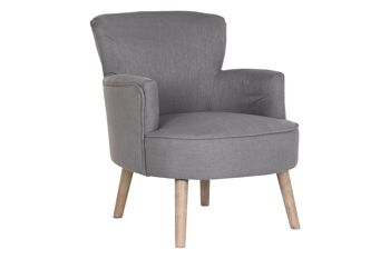 FAUTEUIL POLYESTER SAPIN 70X70X88 GRIS FONCÉ MB203398 1