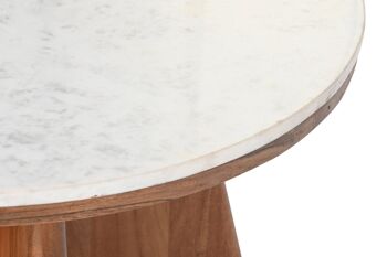 TABLE BASSE MARBRE ACACIA 70X70X43 BLANC MB201497 3