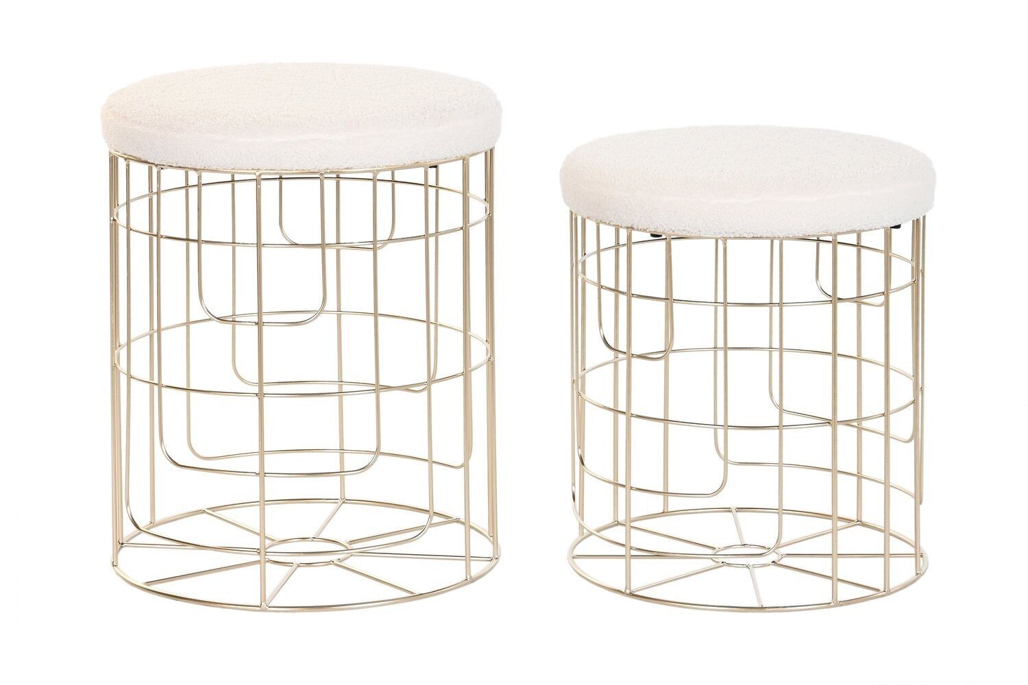 POGGIAPIEDI SET 2 METALLO POLIESTERE 38X38X44 DORATO MB203679