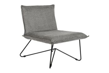 FAUTEUIL METAL POLYESTER 66X78X75 AVEC COUSSIN GRIS MB203708 5