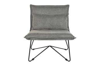 FAUTEUIL METAL POLYESTER 66X78X75 AVEC COUSSIN GRIS MB203708 6