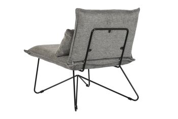 FAUTEUIL METAL POLYESTER 66X78X75 AVEC COUSSIN GRIS MB203708 7