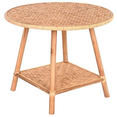 TABLE D'APPOINT BAMBOU ROTIN 61X61X49 NATUREL MB205999