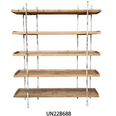 ÉTAGÈRE MÉTAL SAPIN 190X40X200 RUSTIQUE NATUREL MB206178