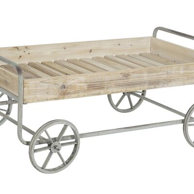 TROLLEY FIR METAL 110X67X46 NATURAL RUSTIC TROLLEY MB206182