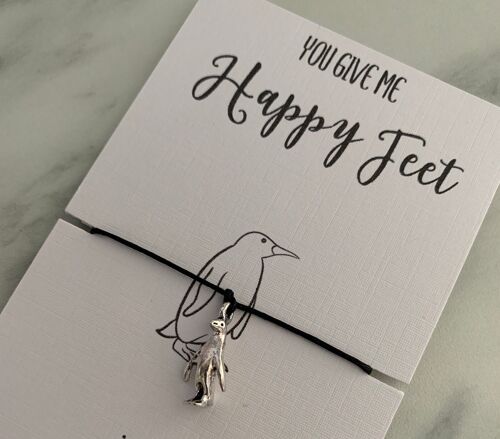 Penguin gift, happy feet, penguin charm, gift for penguin lover, gift for her, gift for girlfriend, christmas card for girlfriend