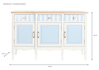 BUFFET PAULOWNIA 140X45X90 BLANC MB204070 7