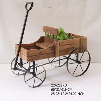 CHARIOT EN SAPIN RECYCLE 60X31X57 NOIR MB206301