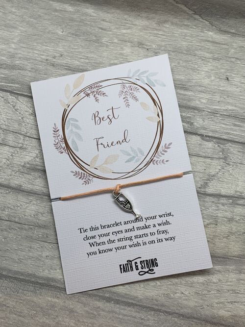 Best friend wish bracelet, best friend gift, Work bestie gift, neighbour gift, best friend stocking filler, best friend birthday