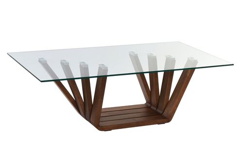 Mesa Centro Nogal Cristal 130X70X42 10 Mm, Natural MB204498