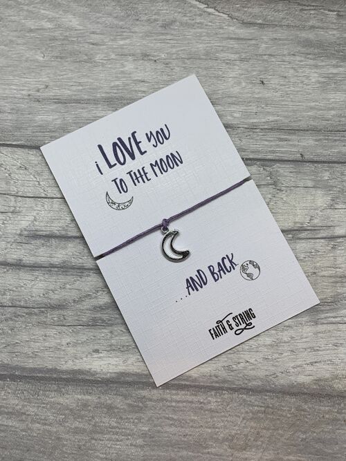 Love you to the moon and back bracelet, family christmas gift, gift for grandmother, gift for mum, moon and back bracelet