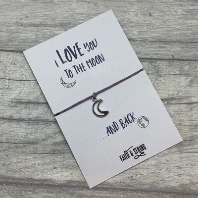 Love you to the moon and back bracelet, family christmas gift, gift for grandmother, gift for mum, moon and back bracelet