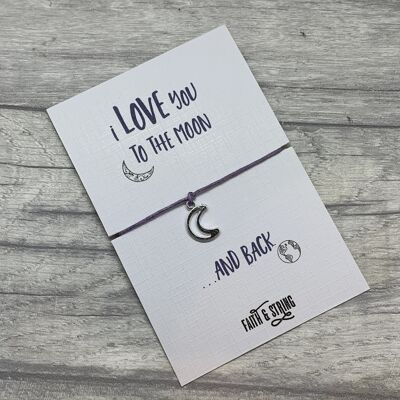 Love you to the moon and back bracelet, family christmas gift, gift for grandmother, gift for mum, moon and back bracelet