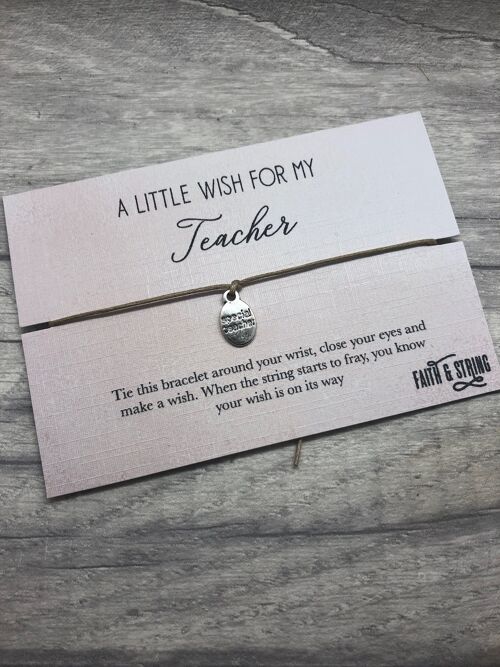 Teacher gift, gift for teacher, teacher leaving gift, end of term gift, friendship bracelet, teacher keepsake, personalised teacher gift
