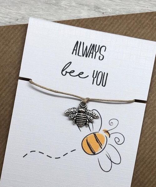 Bee Gift Be strong Gift Bee bracelet Strength bracelet wish charm bracelet lucky charm bracelet always bee you