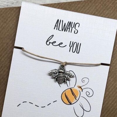 Regalo de abeja Sé fuerte Regalo Pulsera de abeja Pulsera de fuerza Pulsera con dije de deseo Pulsera con dije de la suerte Siempre contigo