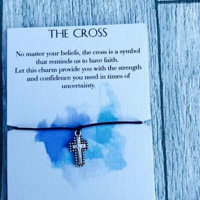 Cross Wish Bracelet Gift Bracelet Inspirational Gift Christian Gift Belief Cross Bracelet