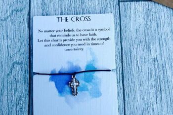 Bracelet de souhait de croix Bracelet de cadeau d'inspiration cadeau chrétien de croyance Bracelet de croix