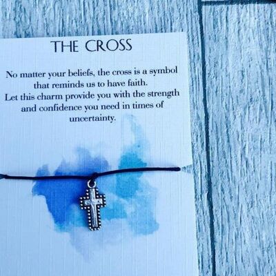 Bracelet de souhait de croix Bracelet de cadeau d'inspiration cadeau chrétien de croyance Bracelet de croix