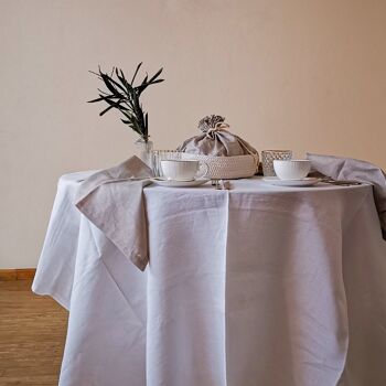 NAPPE EN LIN - BLANC - 160 x 250 cm 2