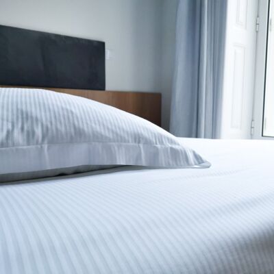 COTTON STRIPES BED LINEN - WHITE - pillowcase 40 x 80 cm