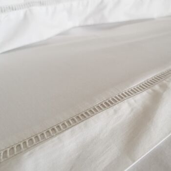 LINGE DE LIT EN COTON OURLET CREUX CLASSIQUE - BLANC - housse de couette 135 x 200 cm 1