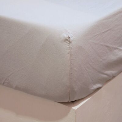 Lenzuolo con angoli in cotone biologico - 200 x 200 x 28 - Naturale