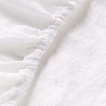 Drap Housse en Lin - 200 x 200 x 28 - Blanc