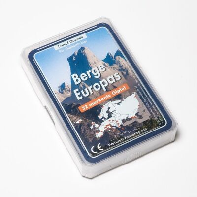 Wendel's card games Mountains of Europe Trump Quartet Gift for mountaineers and outdoor athletes