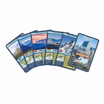 Jeux de cartes Wendel Montagnes d'Europe Trump Quartet Cadeau pour les alpinistes et les sportifs de plein air 2