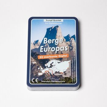 Jeux de cartes Wendel Montagnes d'Europe Trump Quartet Cadeau pour les alpinistes et les sportifs de plein air 8