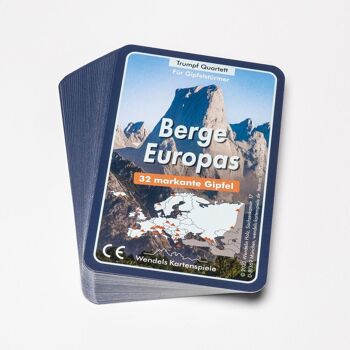 Jeux de cartes Wendel Montagnes d'Europe Trump Quartet Cadeau pour les alpinistes et les sportifs de plein air 9