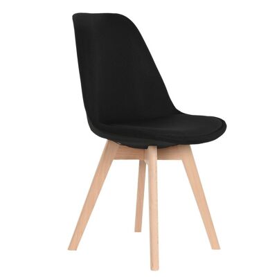 POLYESTER CHAIR BEECH 48X56X83 BLACK PADDED MB204780