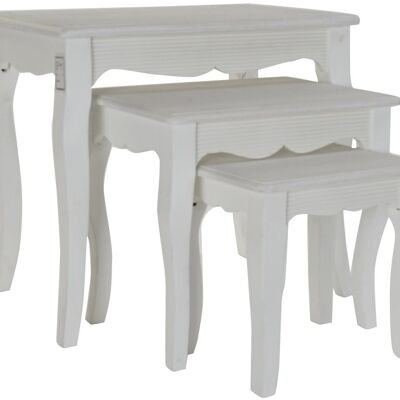 SIDE TABLE SET 3 MDF WOOD 53X35X47 WHITE MB204794