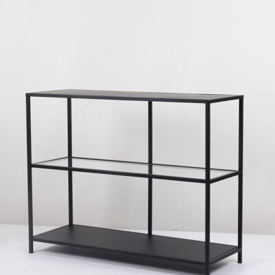 METAL GLASS CONSOLE 100X35X80 BLACK MB204895