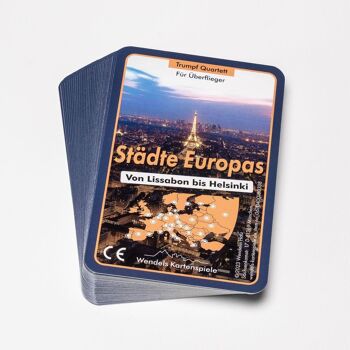 Jeux de cartes Wendel Villes d'Europe Jeu de connaissance du Quatuor Trumpf pour les enfants et les jeunes 10