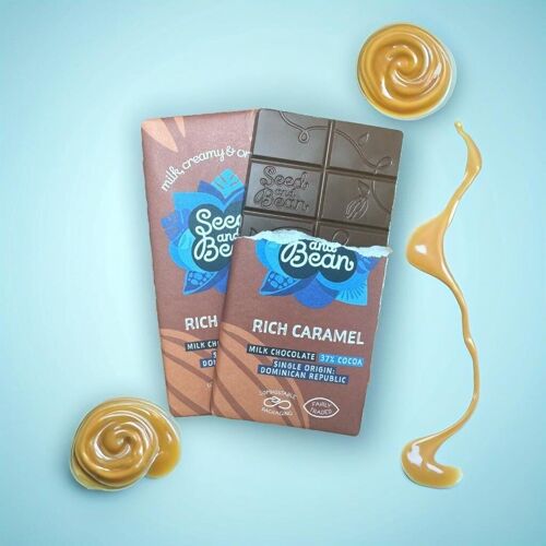 RICH CARAMEL MILK CHOCOLATE 75G BAR (37% COCOA)