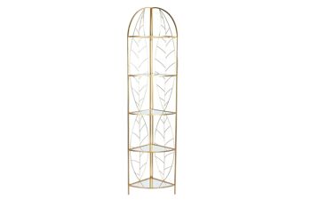 ÉTAGÈRE MÉTALLIQUE MIROIR 33X33X181,5 DORÉ MB202813 1