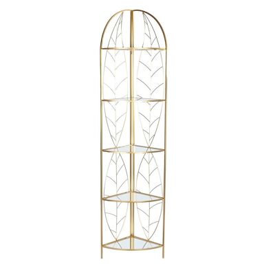 ÉTAGÈRE MÉTALLIQUE MIROIR 33X33X181,5 DORÉ MB202813