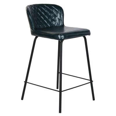 TABOURET PU METAL 40X42,5X81,5 BLEU PÉTROLE MB203010