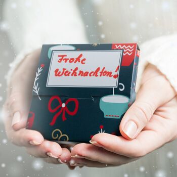 5 PETITS CADEAUX DE REMERCIEMENT | ENSEMBLE D'AUTOCOLLANTS INCL. 5 MINI-COFFRETS | POUR 5 CADEAUX PERSONNALISÉS | PÉRIODE DE NOËL 7