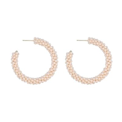 Large Peach Cluster Hoop Earrings