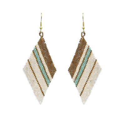 Triangle Fine Beaded Ombre Drape Earrings