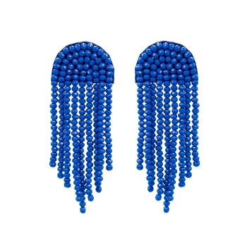 Boucles d'Oreilles Cascade Cristal Lapis 1