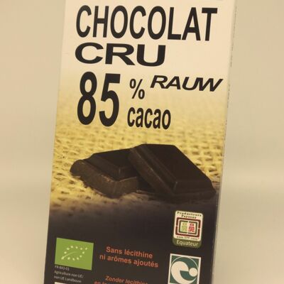 Rohe dunkle Schokolade 85 % Kakao