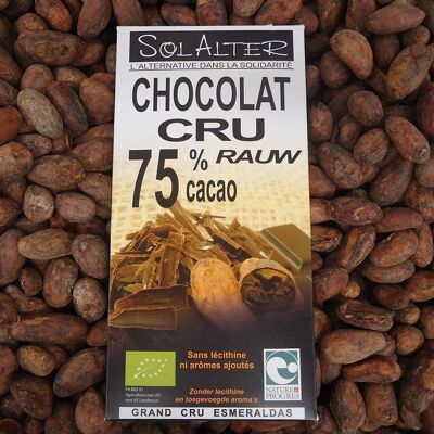 Rohe dunkle Schokolade 75 % Kakao